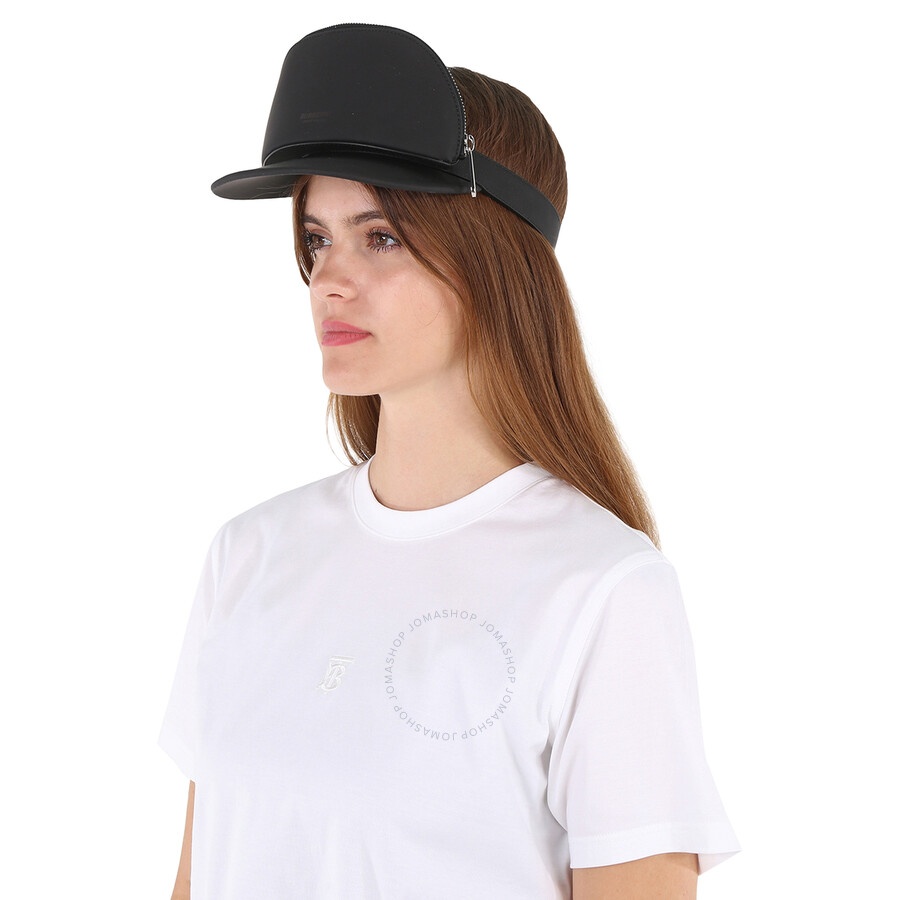 Burberry Black Zip Detail Visor Hat - 2