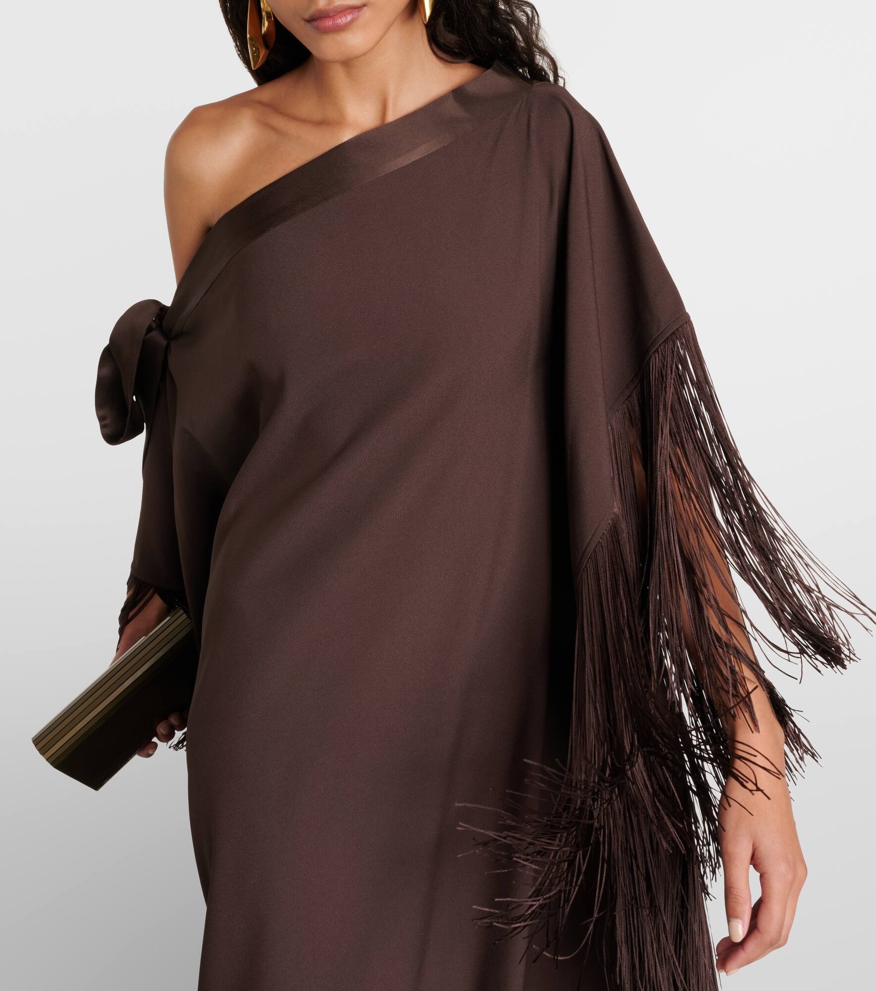 Aarons one-shoulder crêpe kaftan - 4