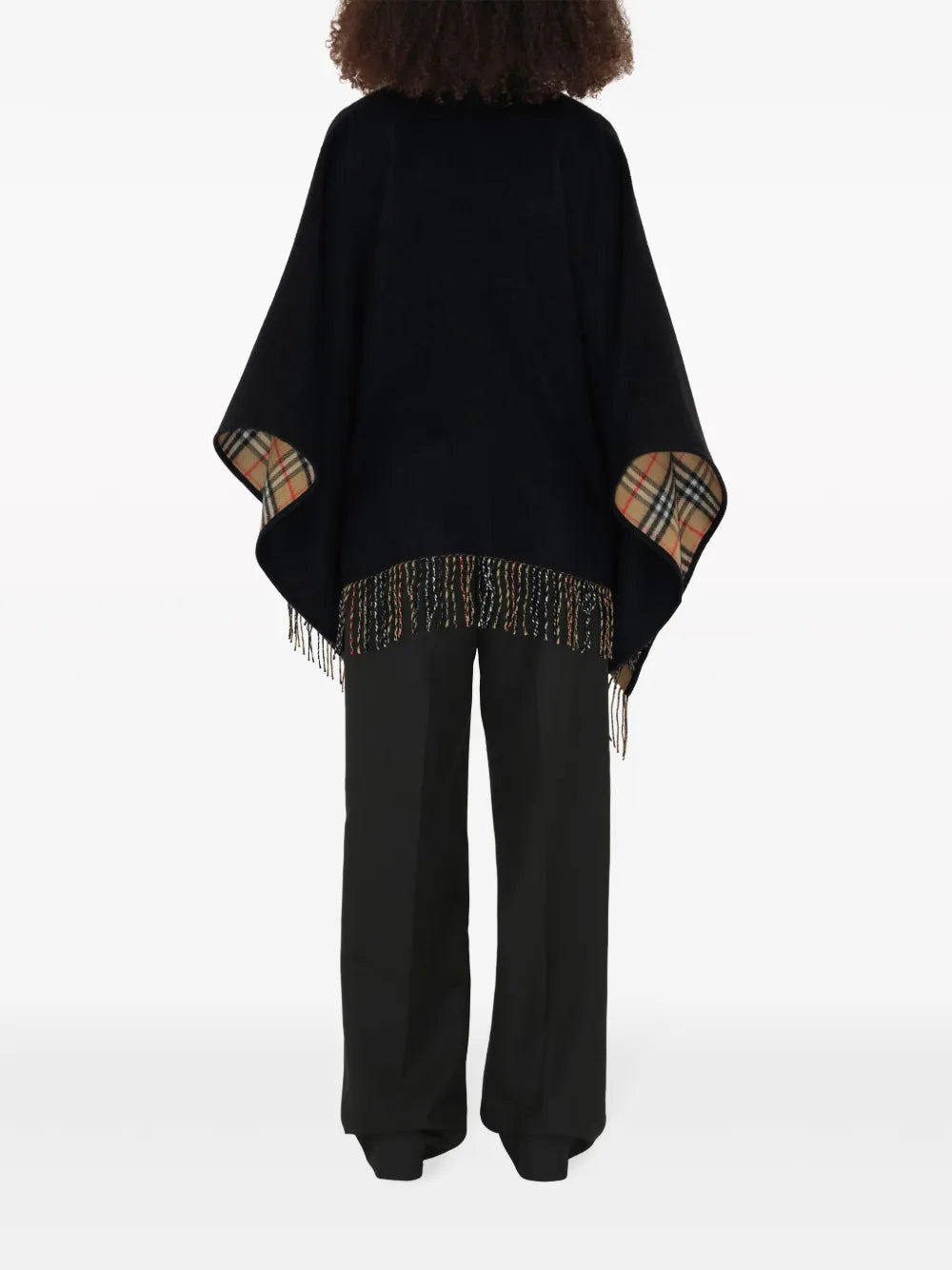 Poncho en laine noire - 6