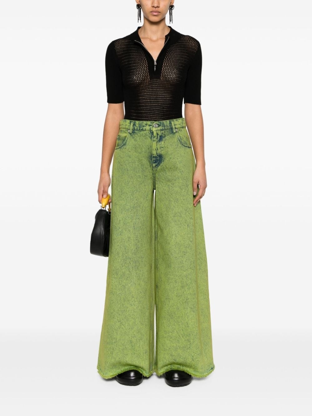 garment-dyed wide-leg jeans - 2