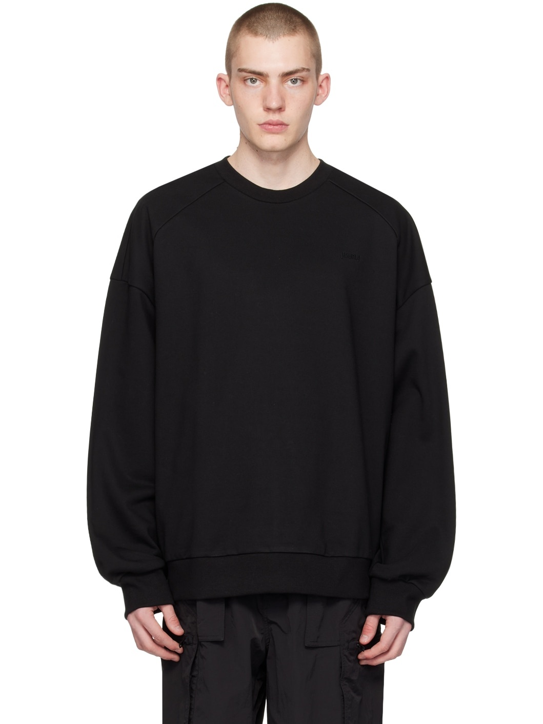 Black Embroidered Sweatshirt - 1