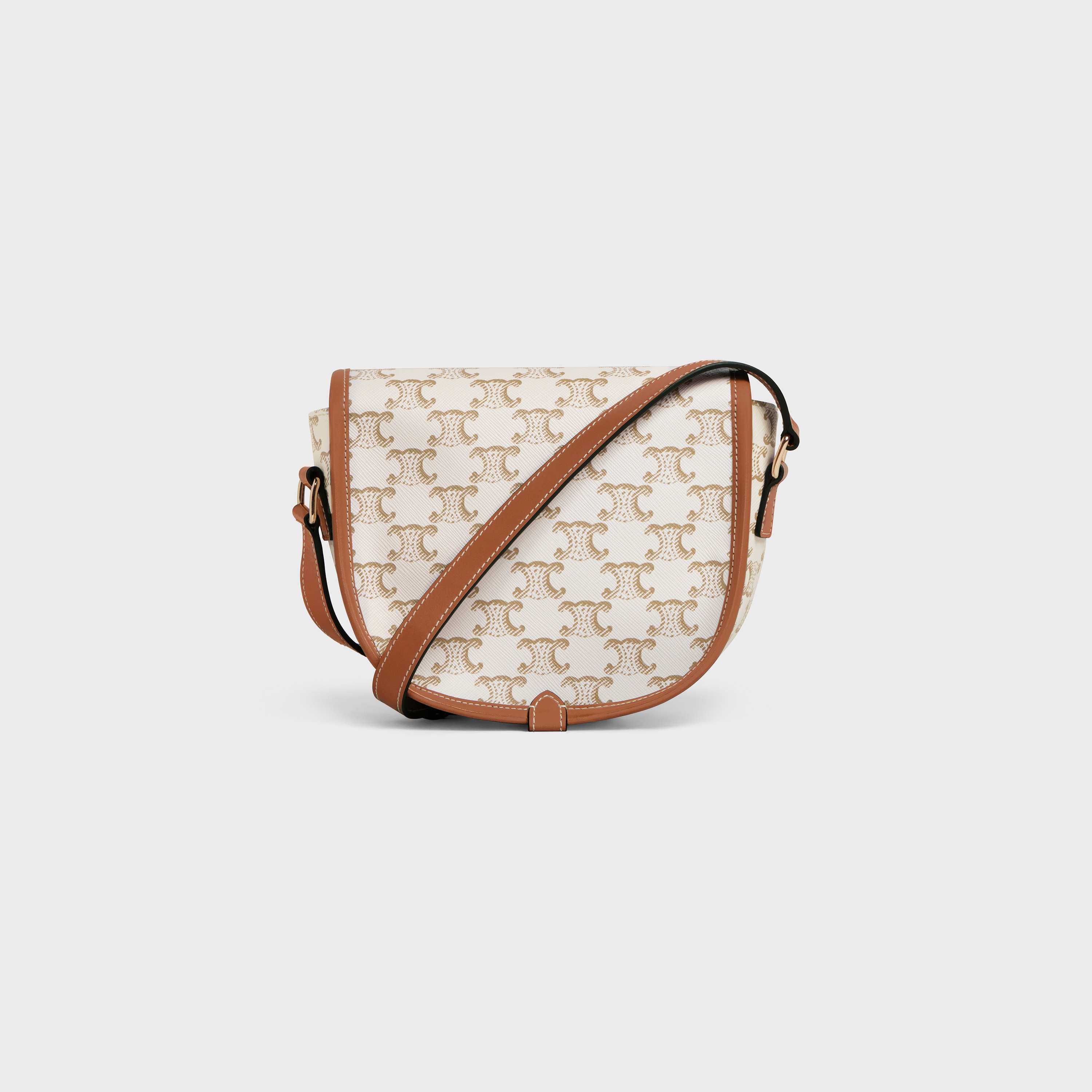Medium Folco bag in Triomphe Canvas and calfskin - 3