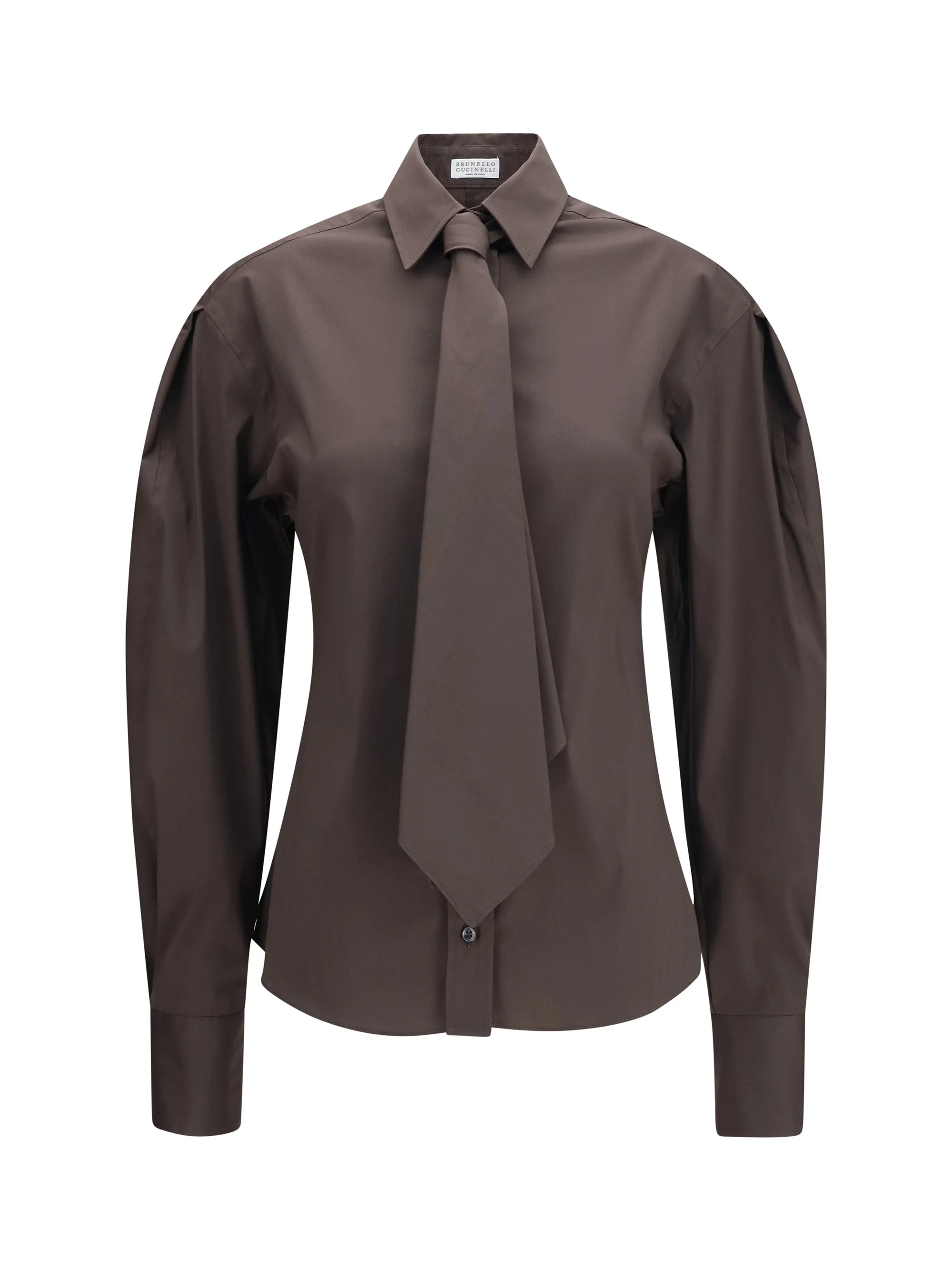 Brunello Cucinelli Cotton Blend Shirt With Tie - 1