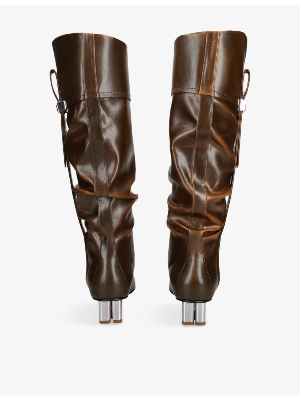 Butterfly Slouchy Faux-Leather Knee-High Boots - 3
