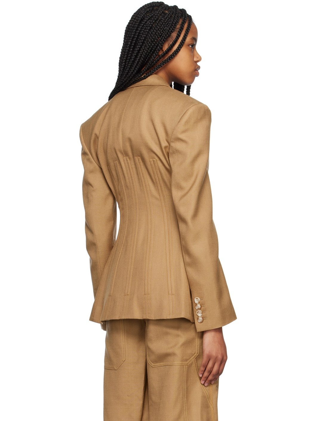 Tan Corset Blazer - 3