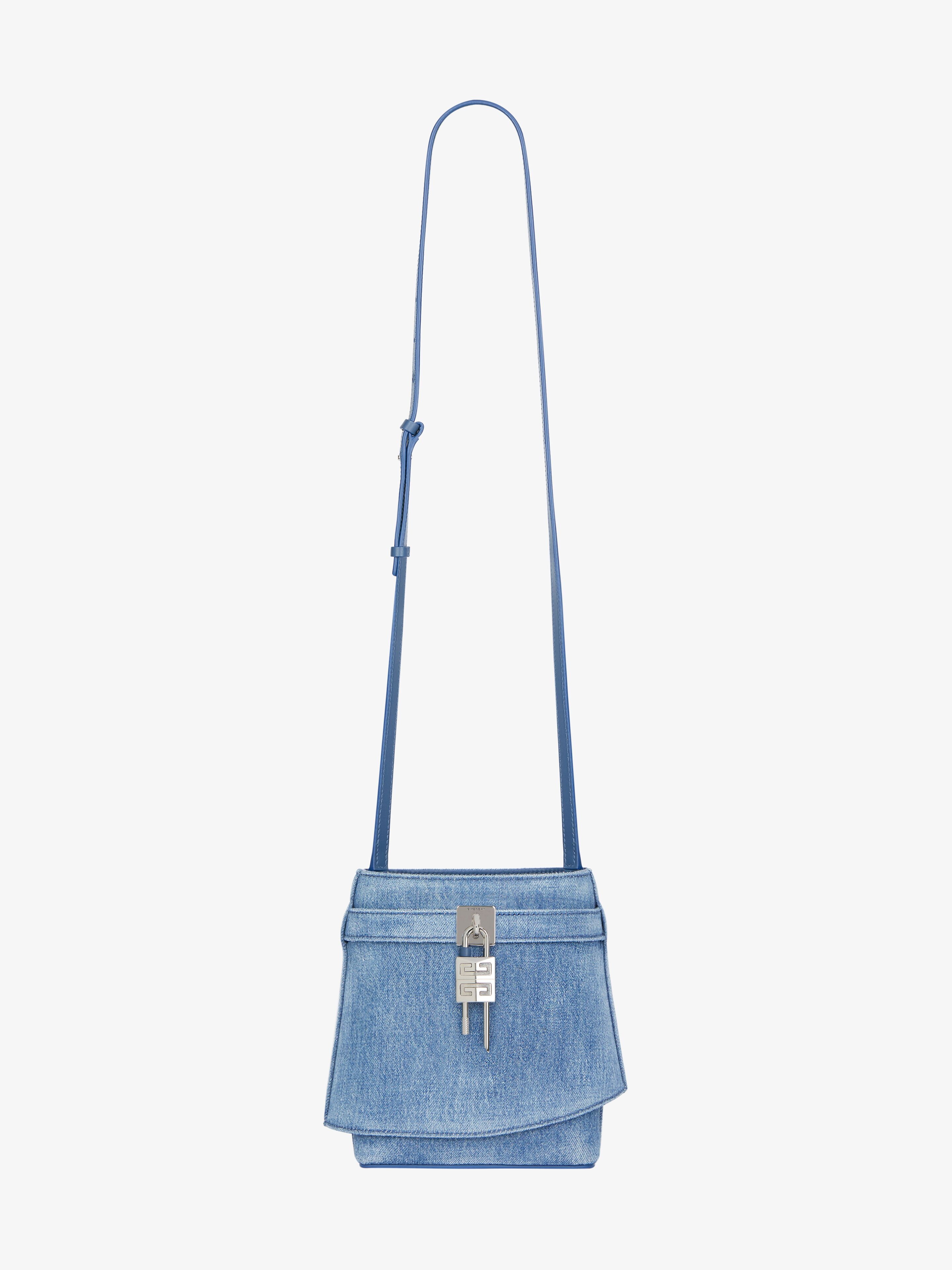 SHARK LOCK BUCKET BAG IN WASHED DENIM - 3