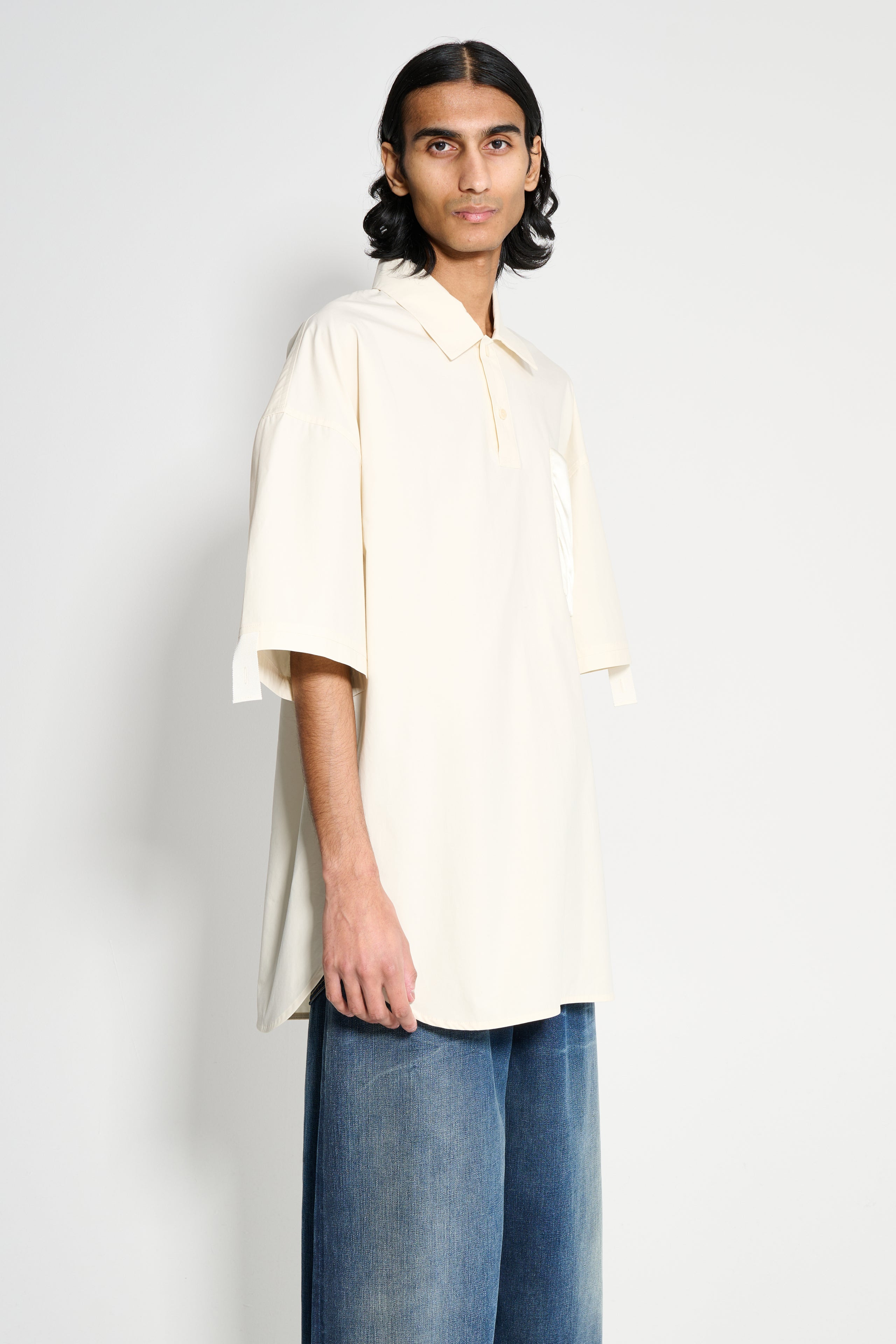 JW ANDERSON SS QUILTED POCKET POLO TOP IVORY - 3