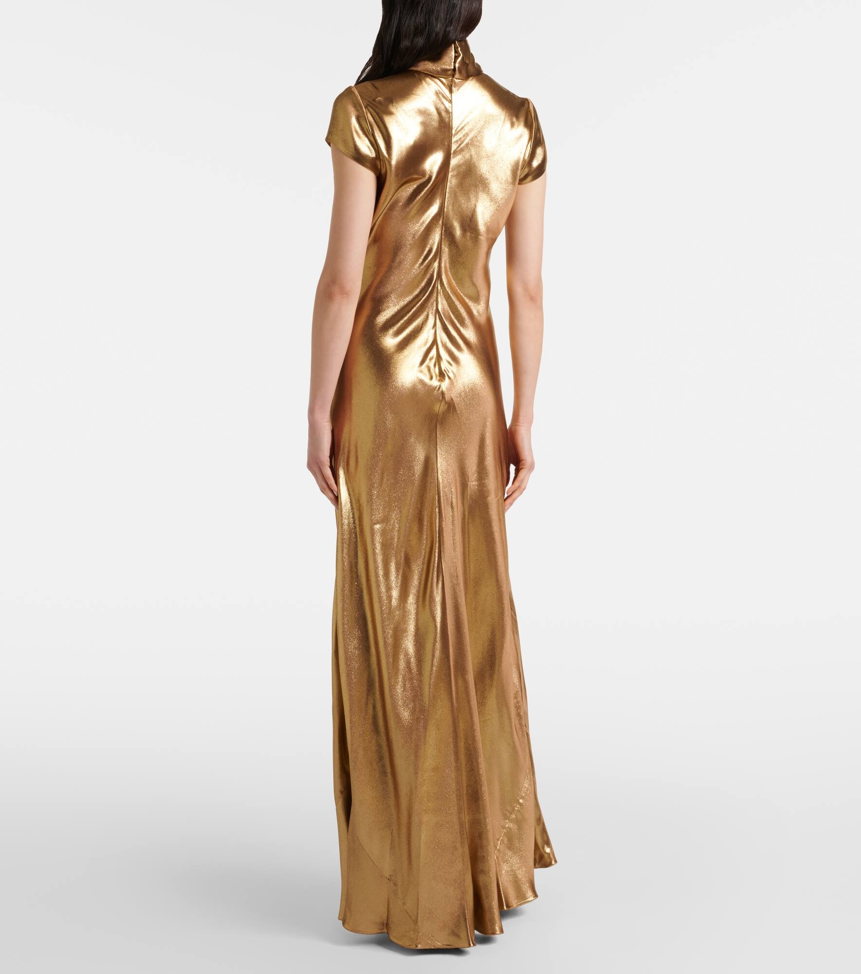 Solar Gaze scarf-detail satin gown - 3