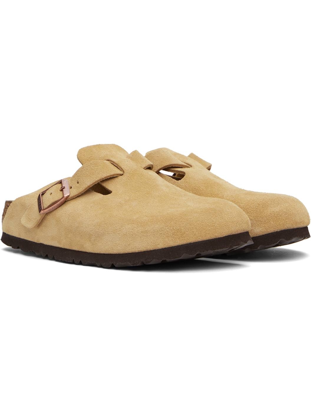 Beige Narrow Boston Soft Footbed Slip-on Loafers - 4