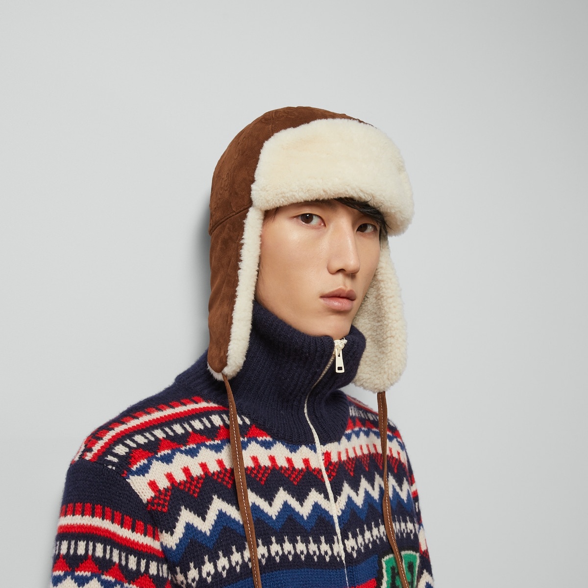 GG suede hat with ear flaps - 3