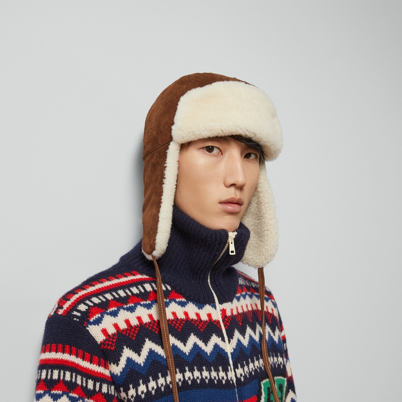 GG suede hat with ear flaps 3
