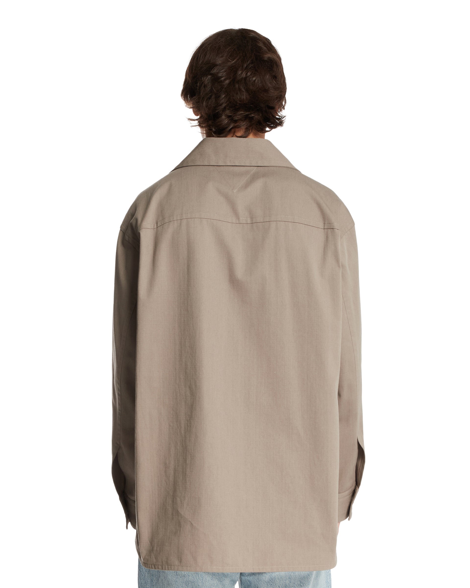 Gray Cotton Twill Overshirt - 3