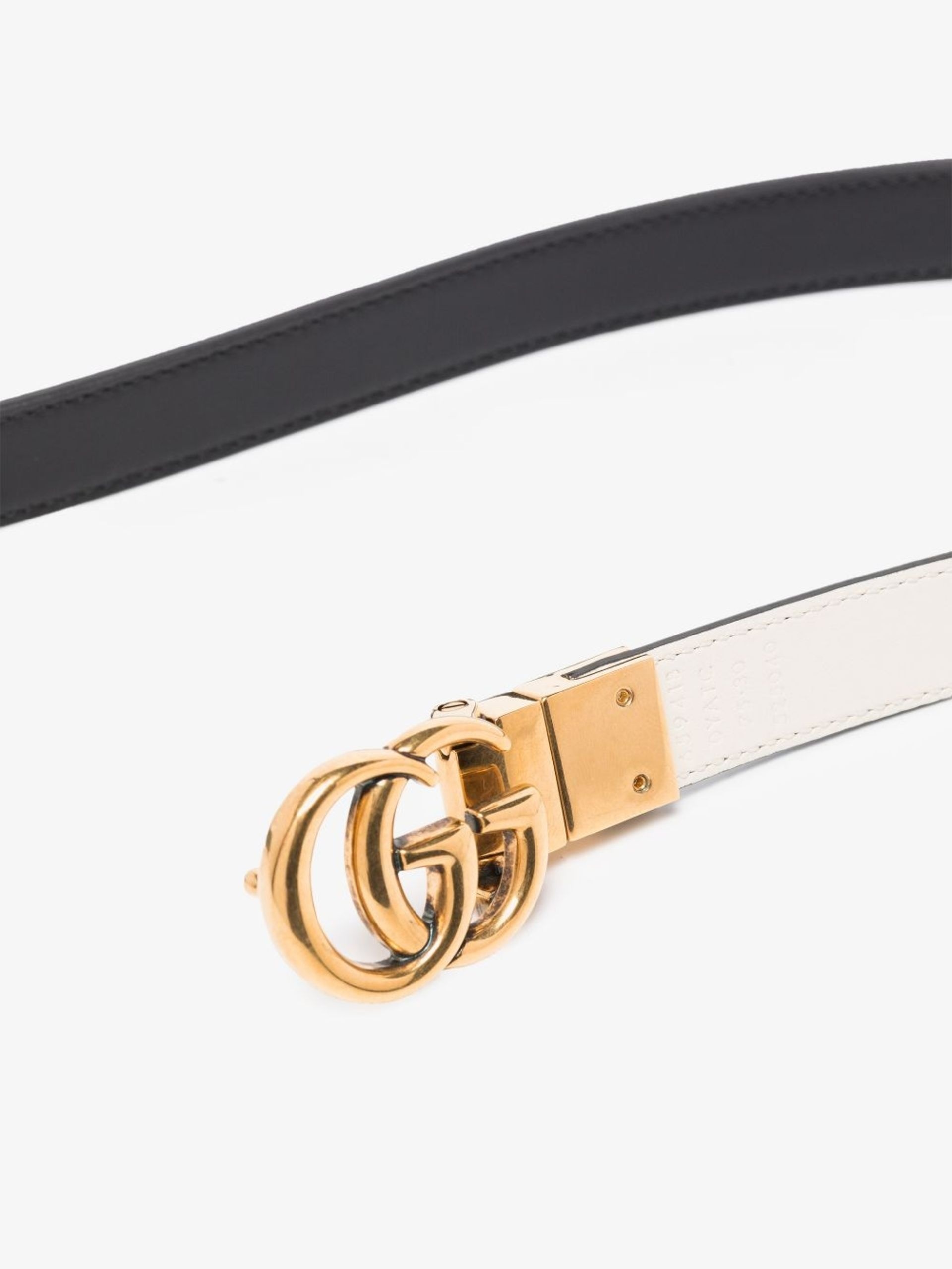 black and white GG Marmont reversible leather belt - 3