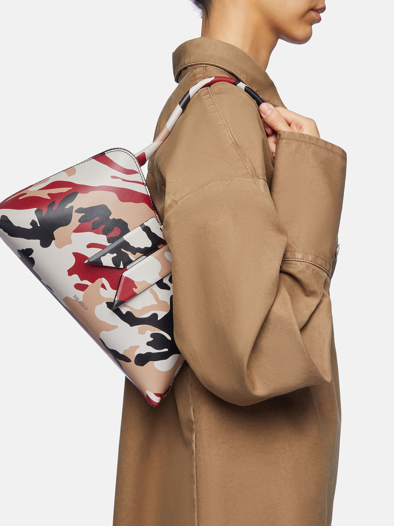 ''SUNRISE'' BEIGE, BLACK, RED AND NUDE SHOULDER BAG 2