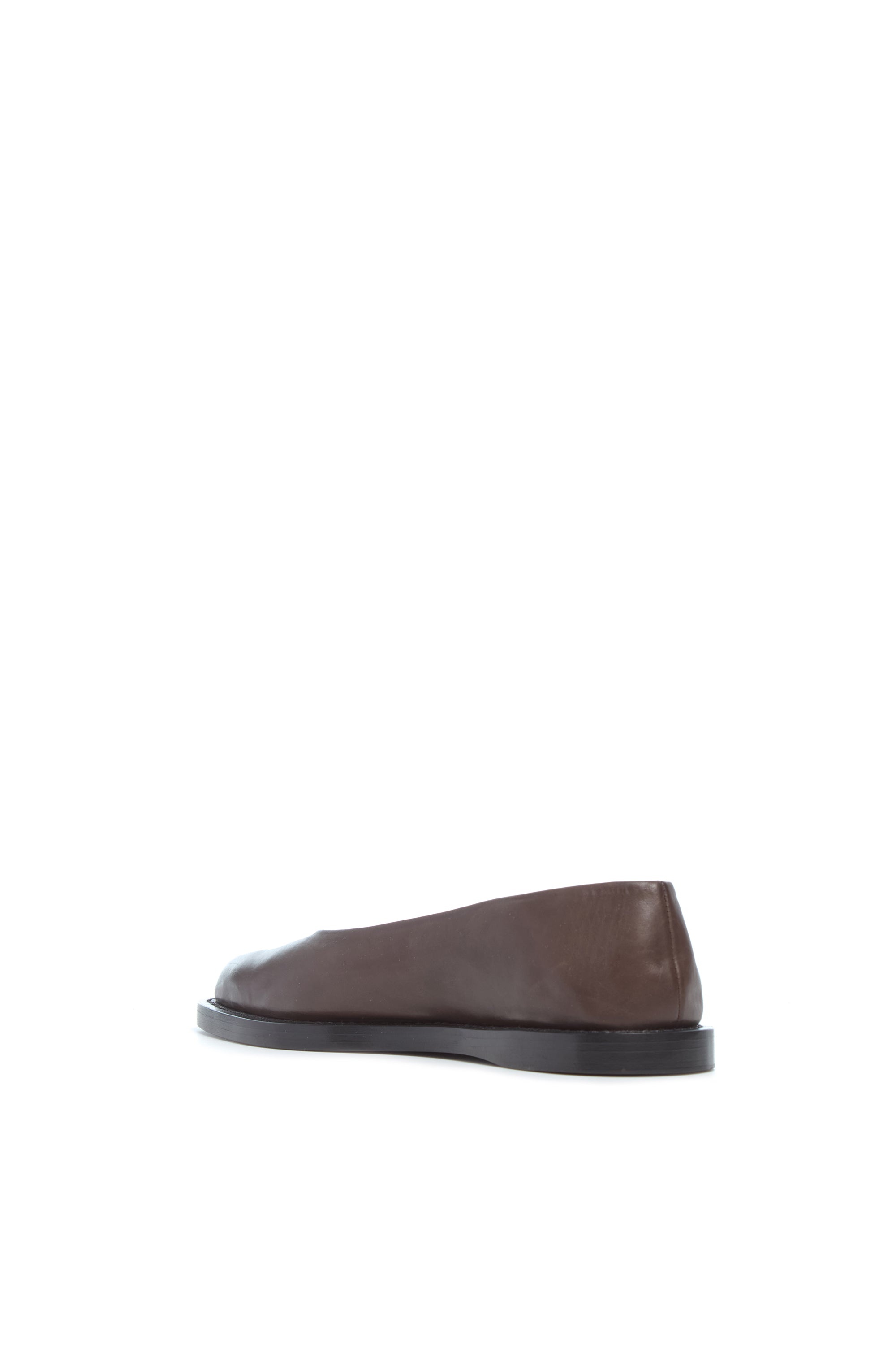 Kati Ballerina Flat Shoe in Chocolate Leather - 3