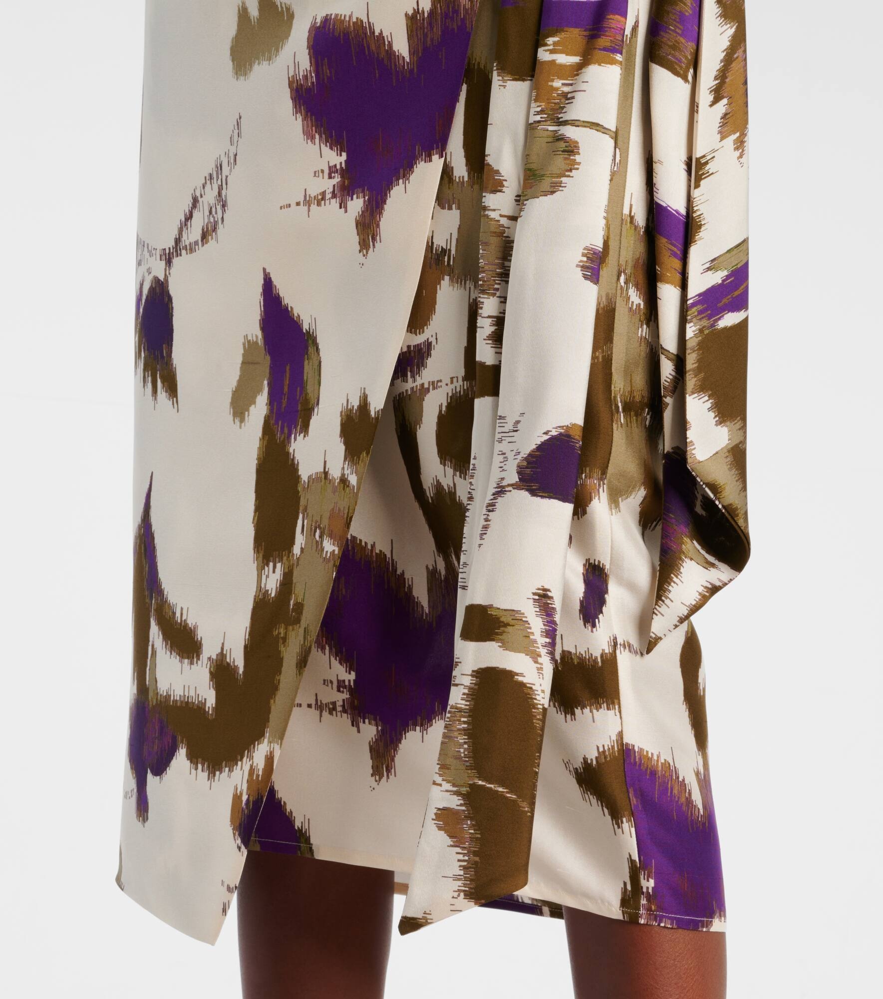 Dritto printed silk wrap skirt - 5