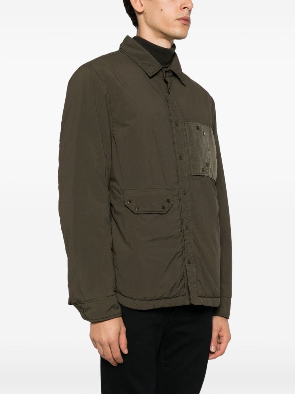 padded press-stud shirt jacket - 3