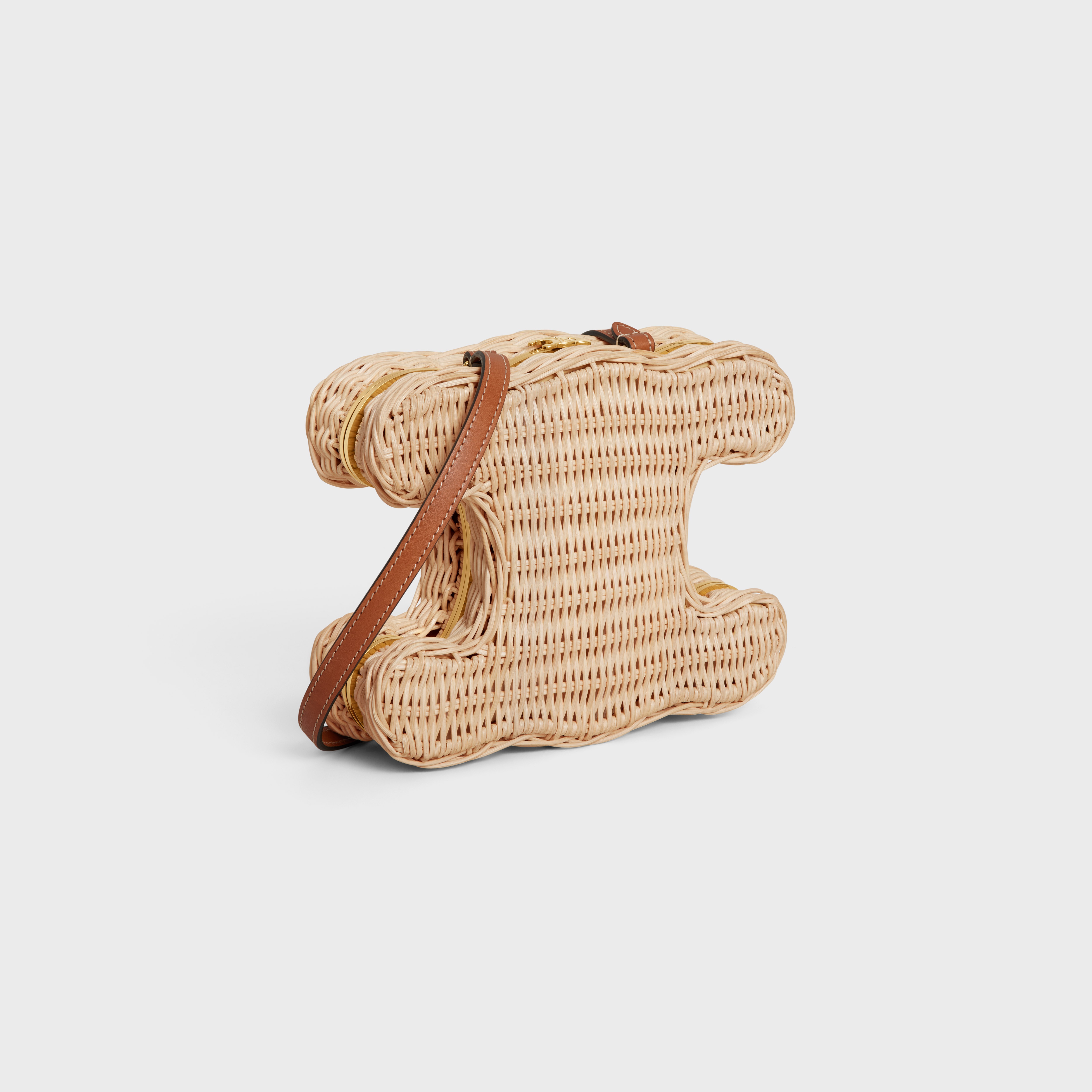 minaudière triomphe in WICKER AND NATURAL CALFSKIN - 2