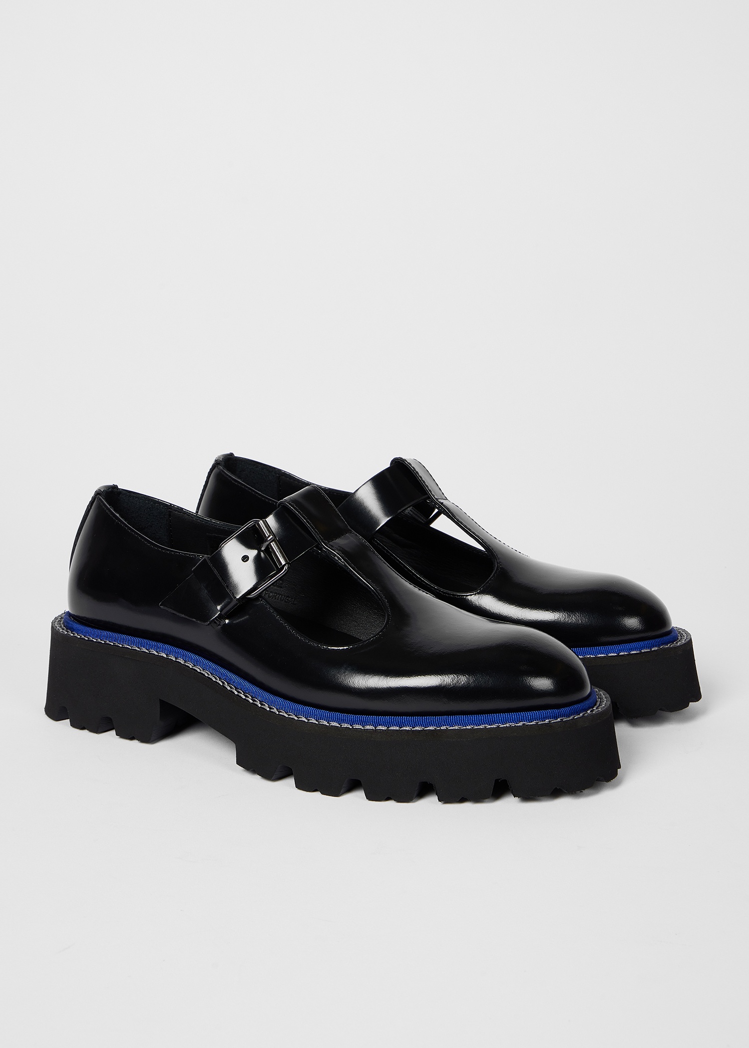 Women's Black High Shine 'Osaka' Chunky Mary Janes - 2