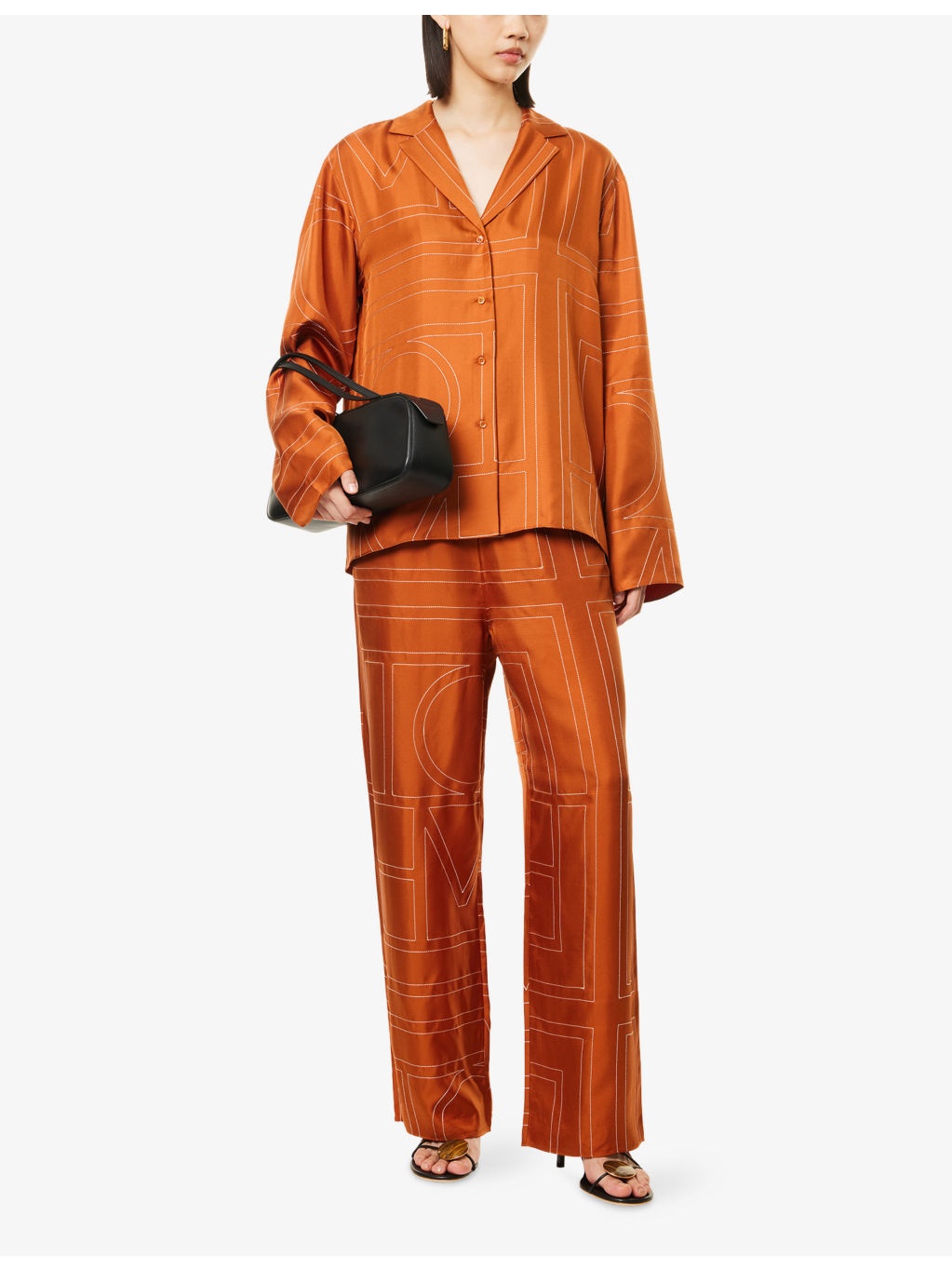 Contrast-Stitch Silk Pyjama-Style Bottoms - 2