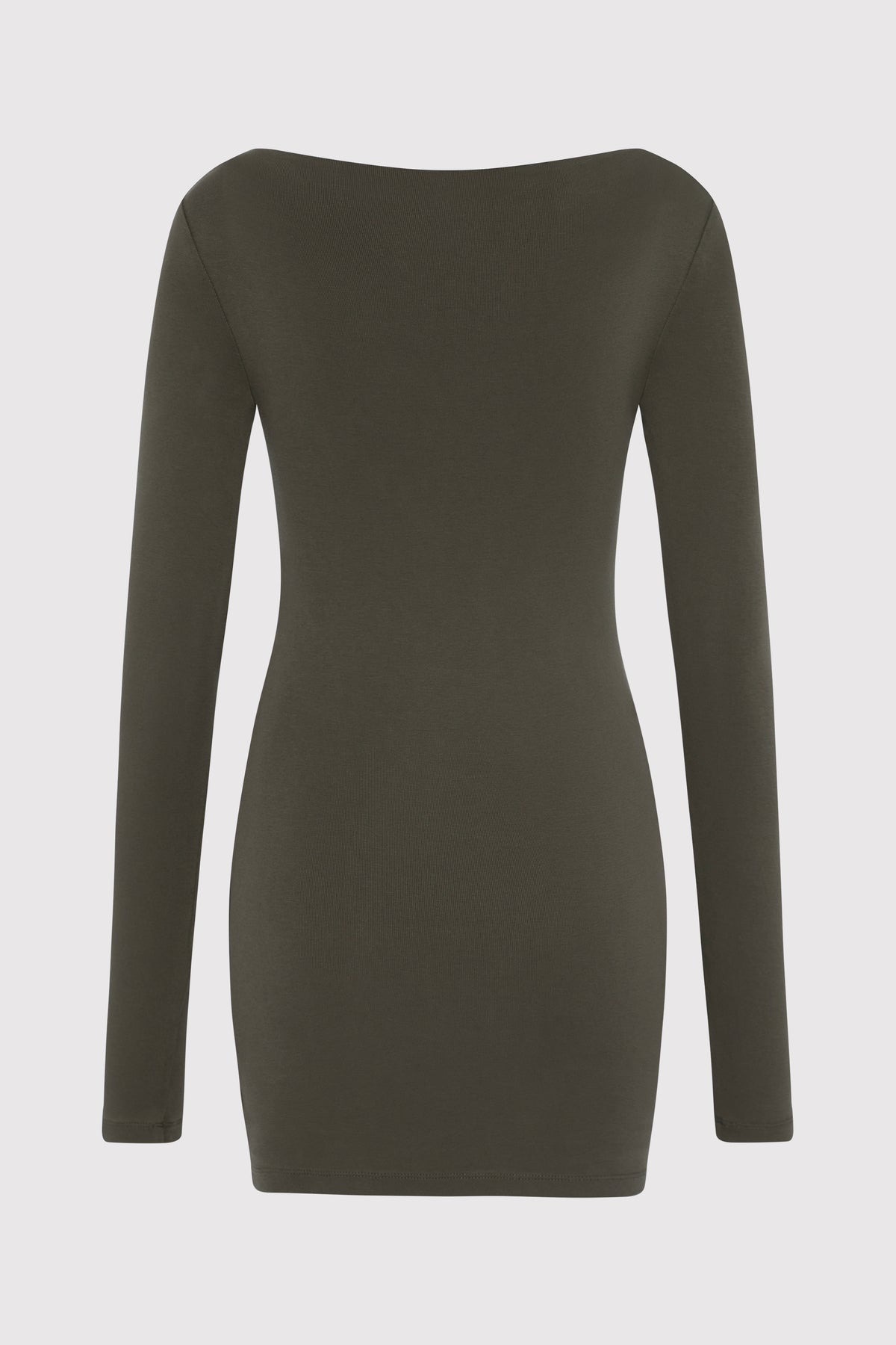 Organic Cotton Bateau Dress - Khaki - 8