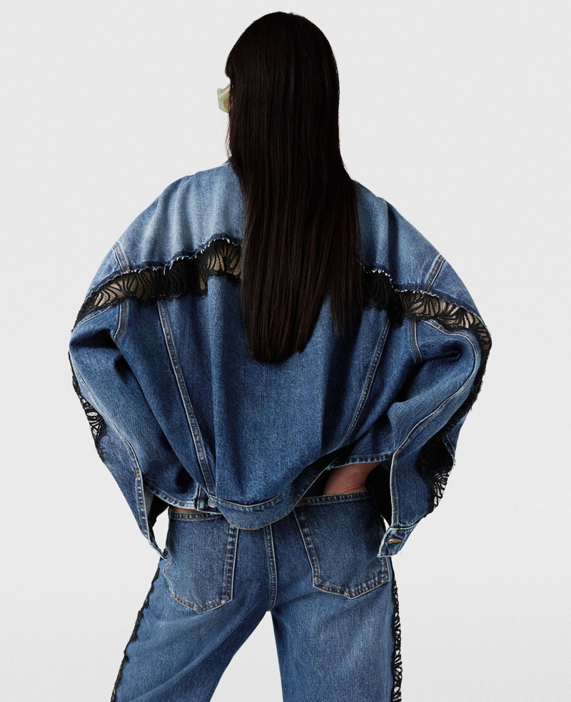 Lace-Insert Denim Jacket 5