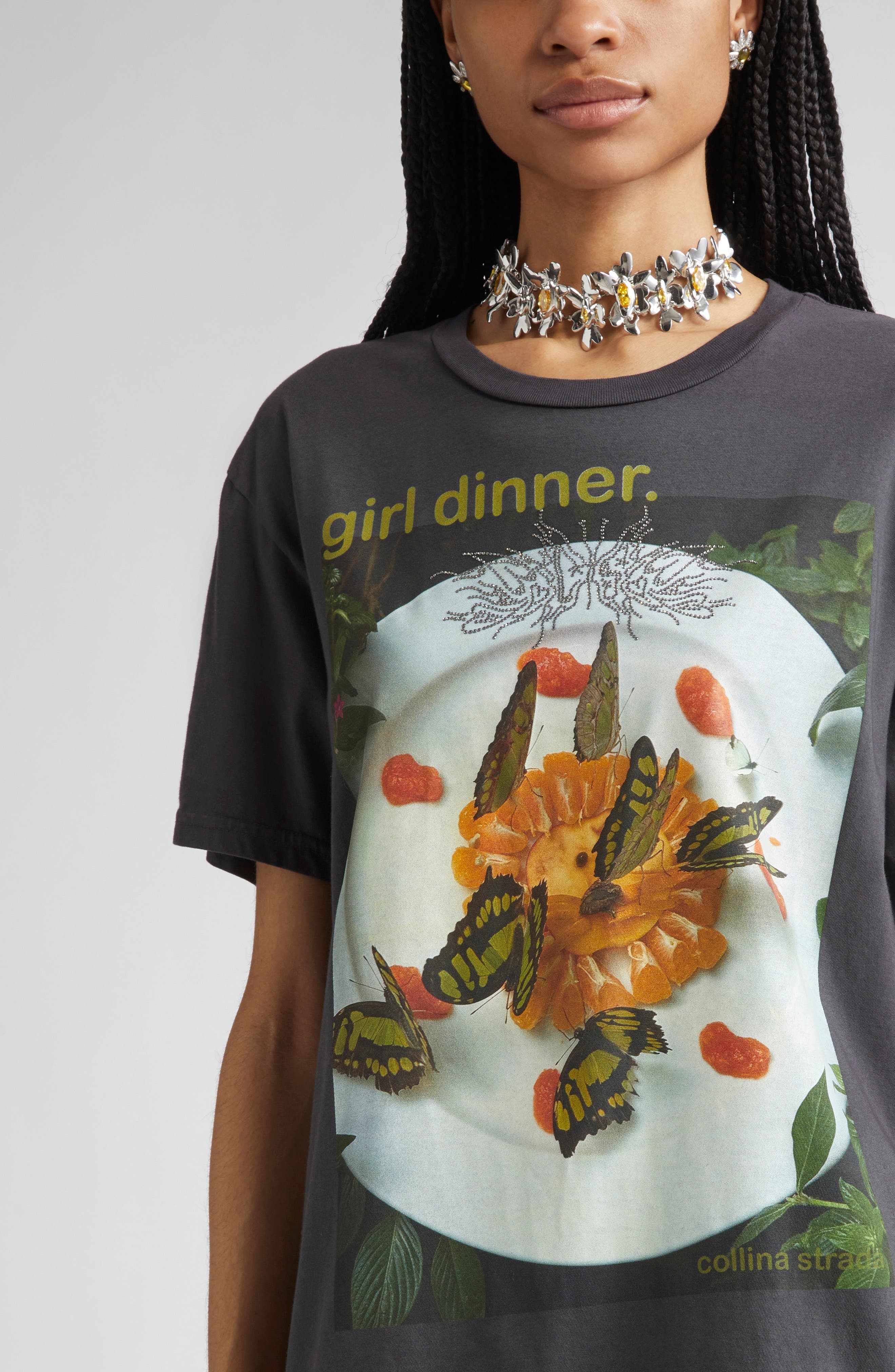 Collina Strada Oversize Organic Cotton Graphic T-Shirt in Girl Dinner at Nordstrom - 5