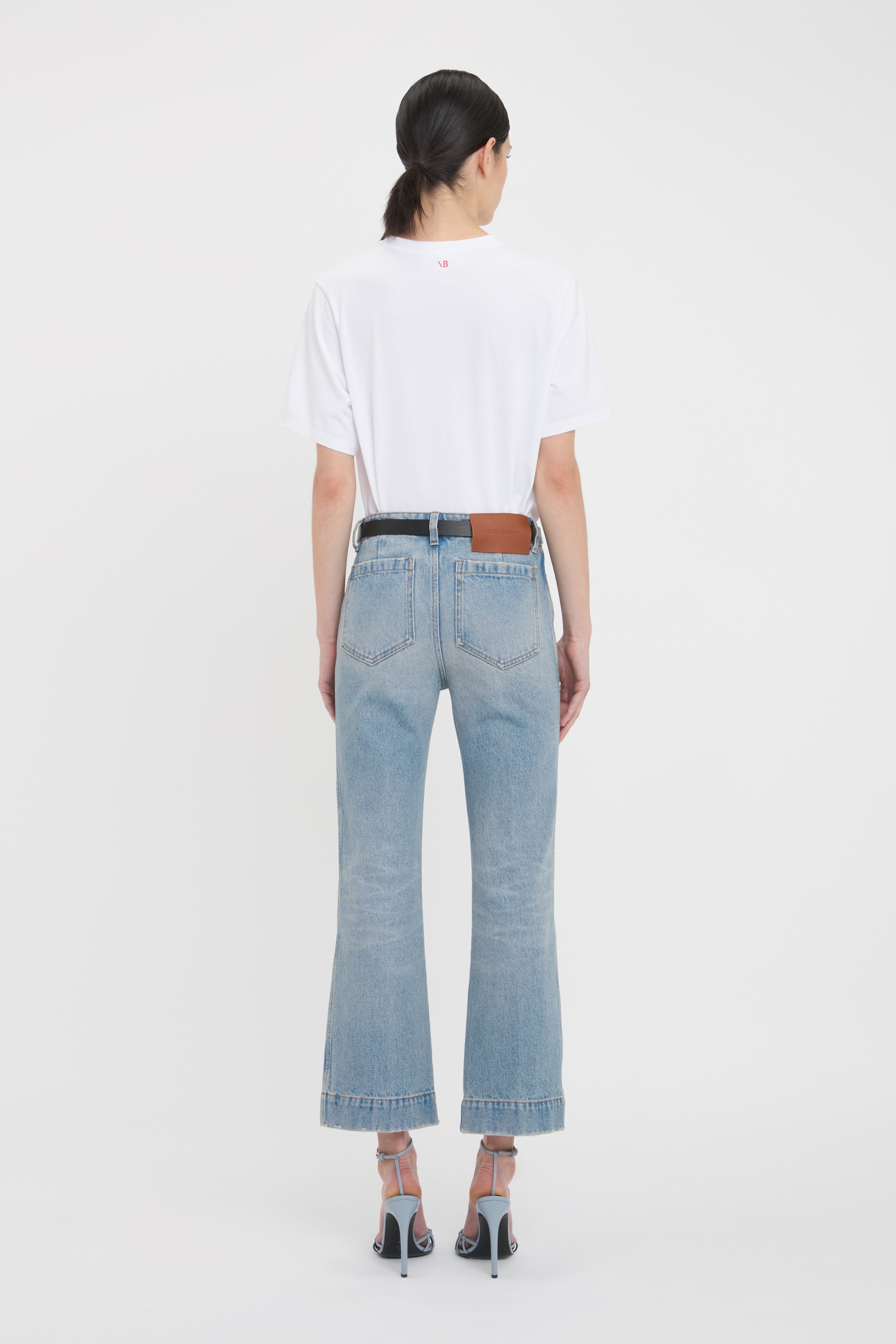 Cropped Kick Alina High Waisted Jean In Pale Blue Wash - 4