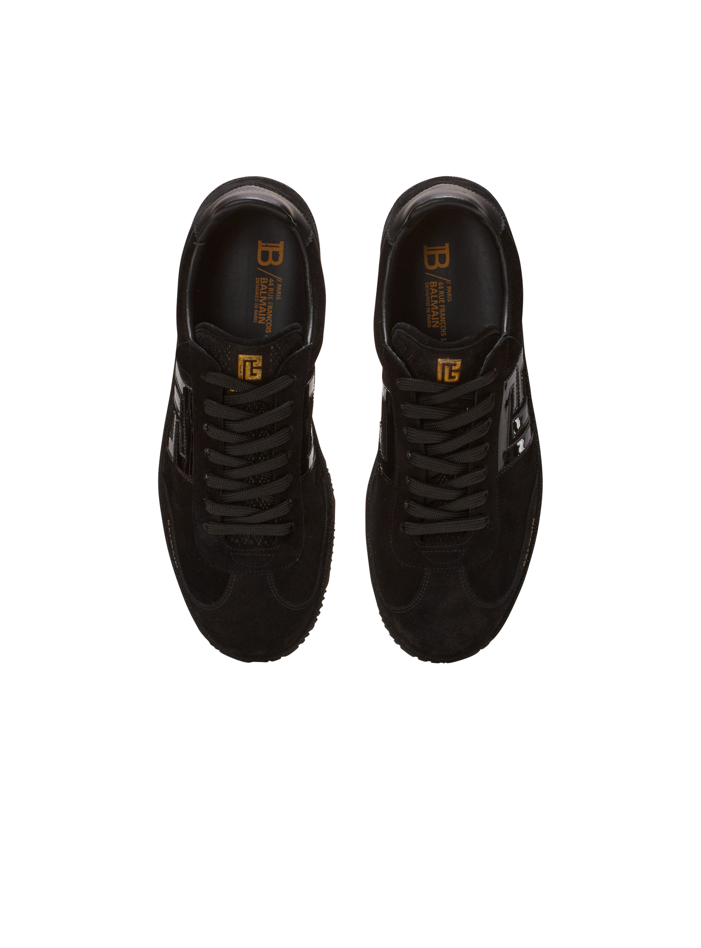 Balmain Swan suede and patent leather sneakers - 3
