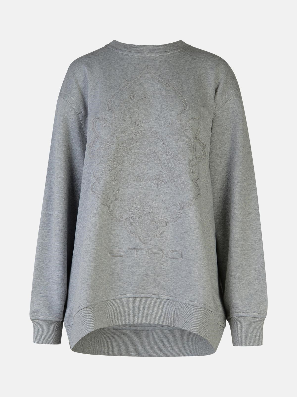 GRAY COTTON SWEATSHIRT - 1