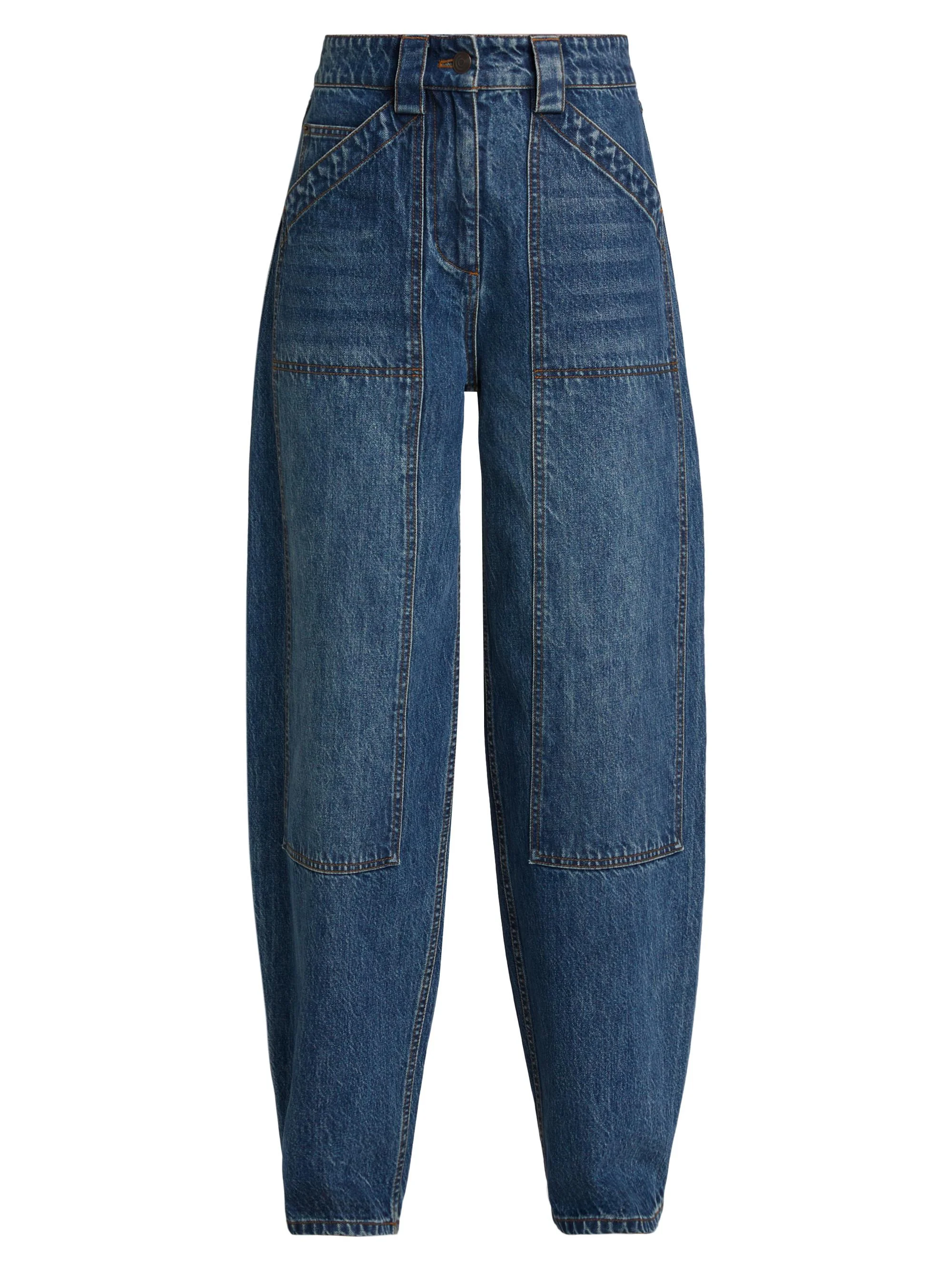 Women's Denim High-Waisted Balloon Jeans - Indigo - 1