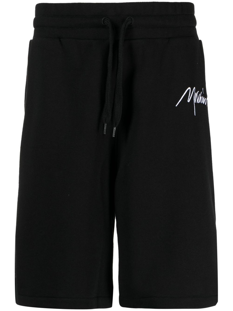 logo-embroidered organic cotton track shorts 1