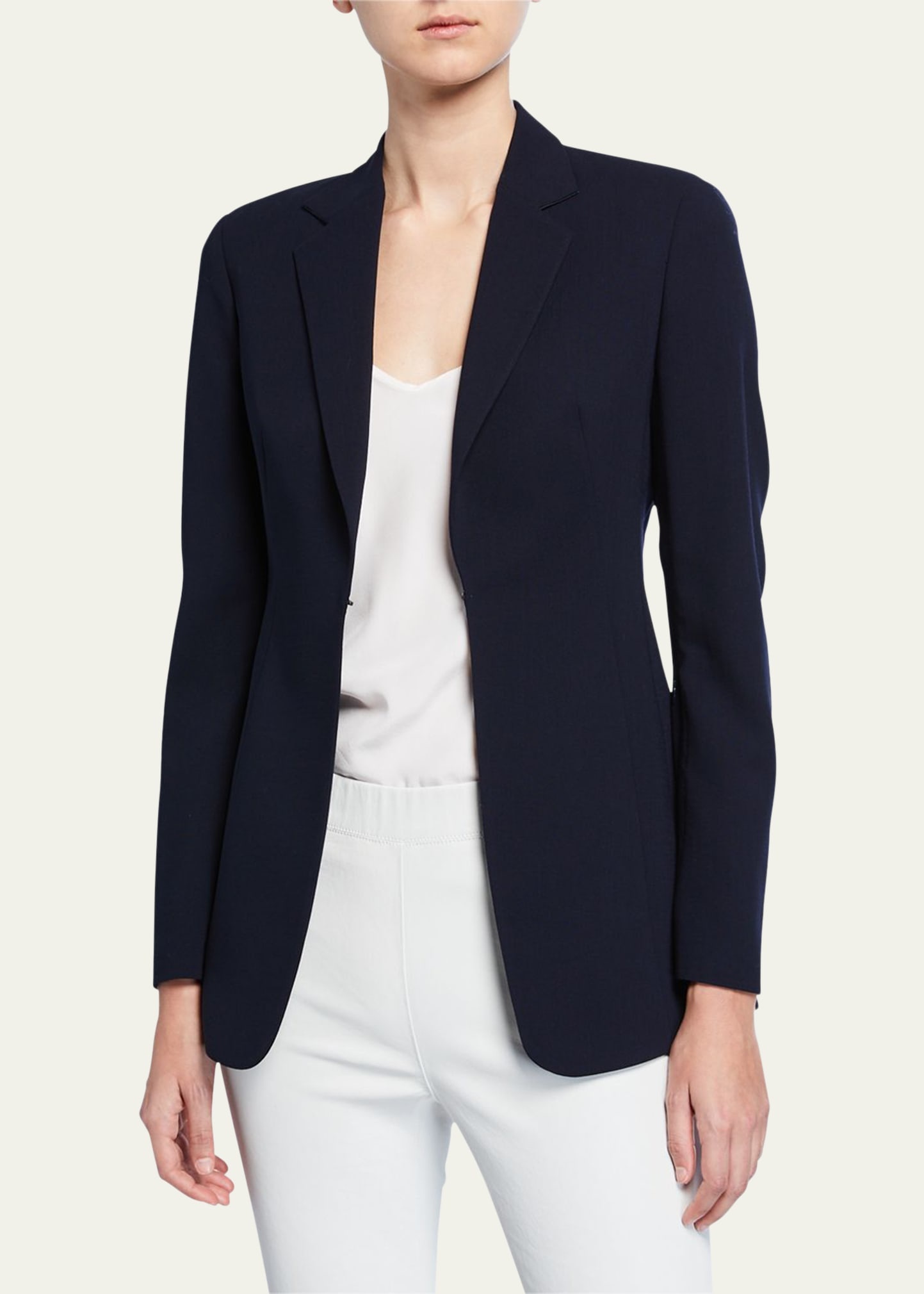 Leather-Collar Wool Jacket - 2