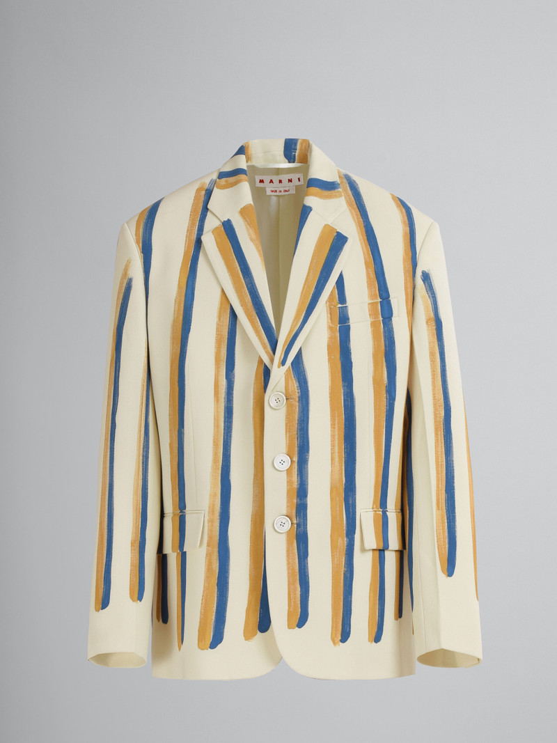 WATERCOLOUR STRIPE GRAIN WOOL BLAZER 1