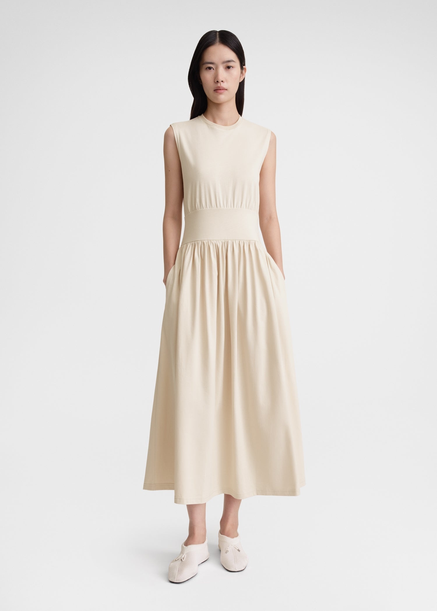 Sleeveless cotton tee dress pearl - 2