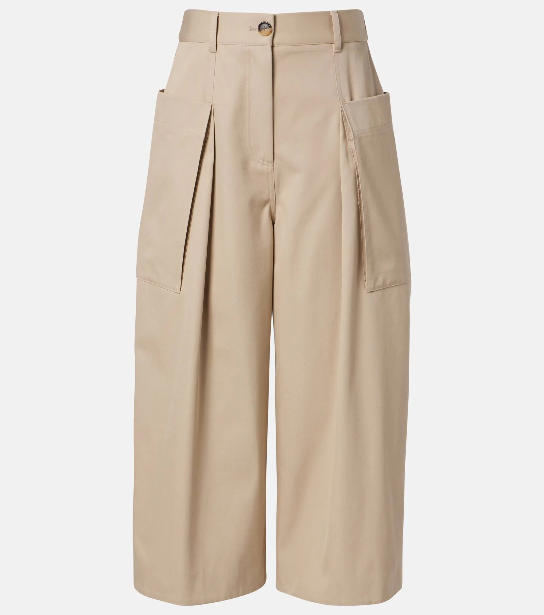 Cotton and silk cropped pants - 1