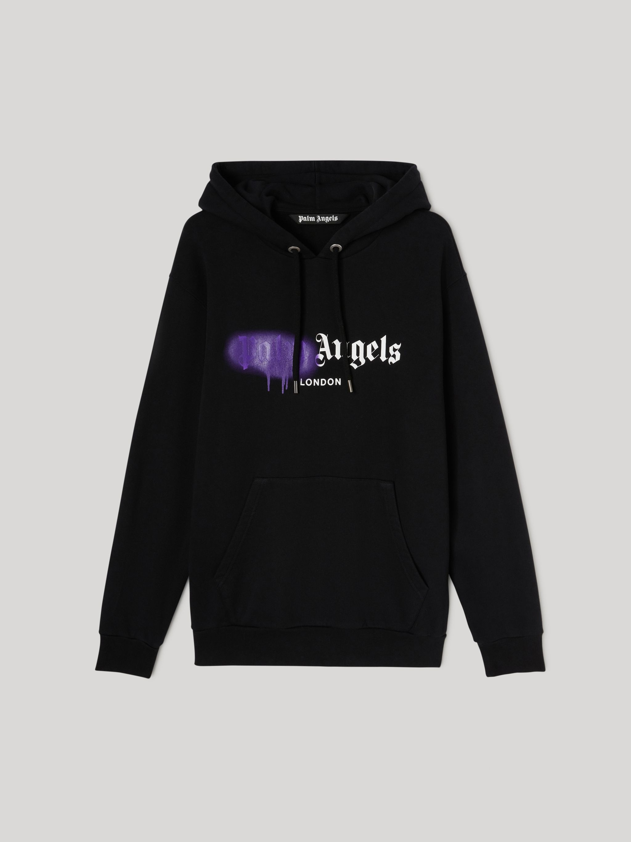 Palm Angels Paris Sprayed Logo Hoodie Black