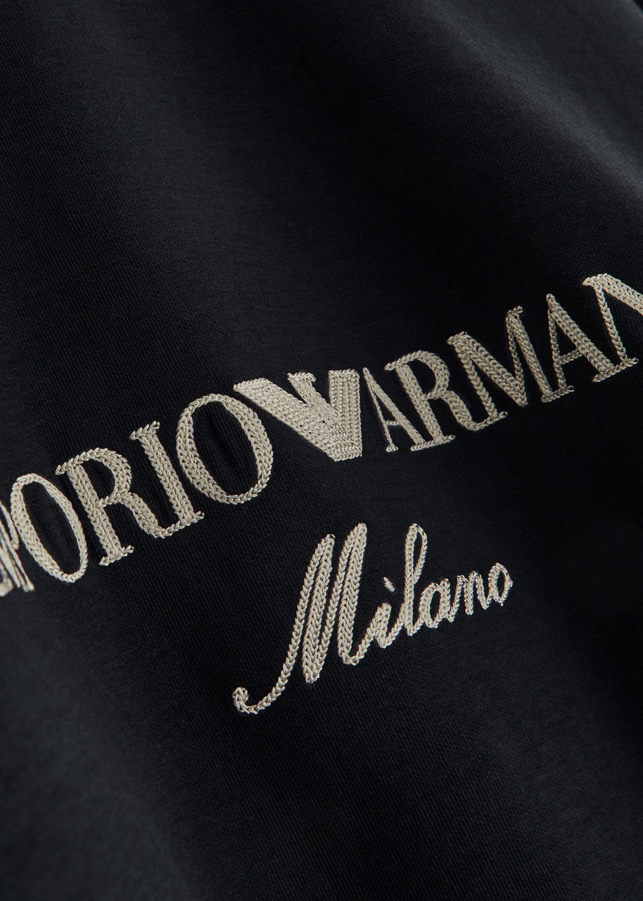 Emporio Armani Logo-embroidered Cotton-blend Sweatshirt - 5