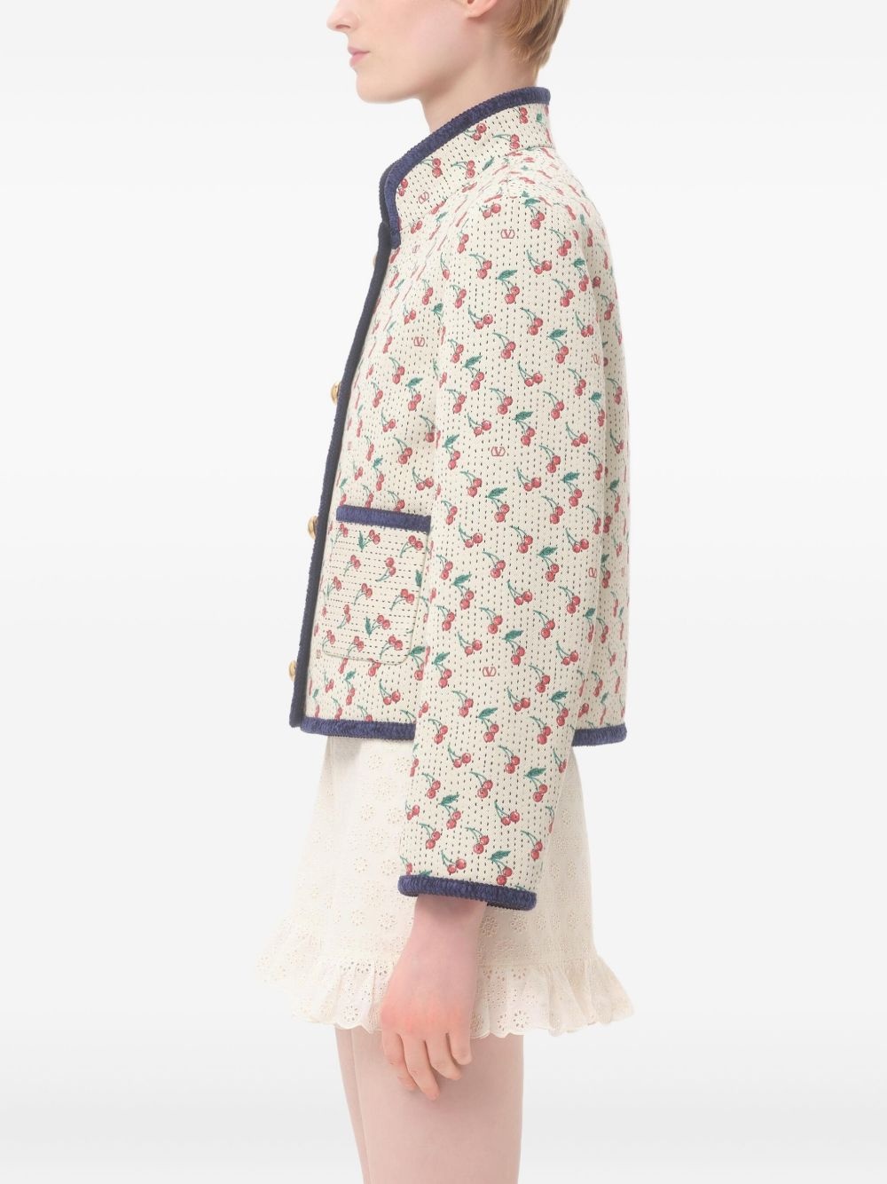 PADDED CABAN WITH CHERRYFIC PRINT JACQUARD - 5