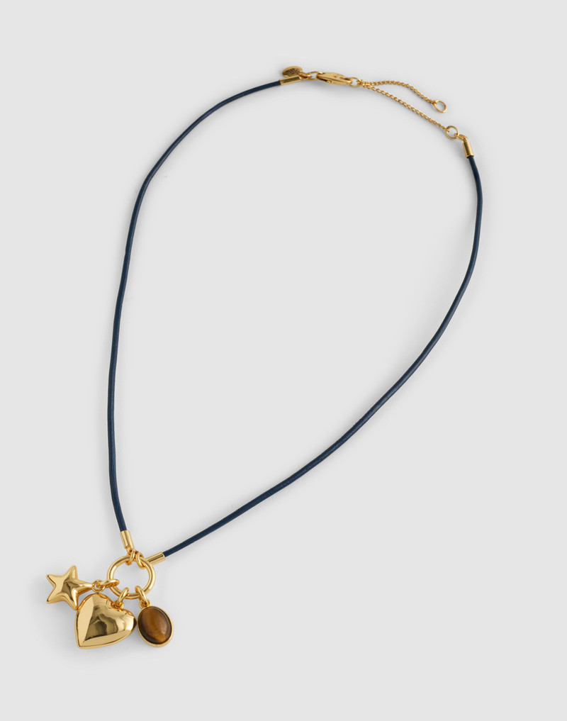 Heart Charm Cord Necklace 3