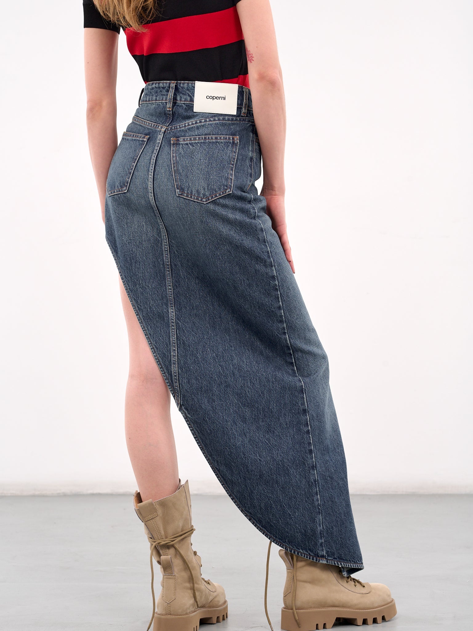 One Leg Denim Skirt - 4