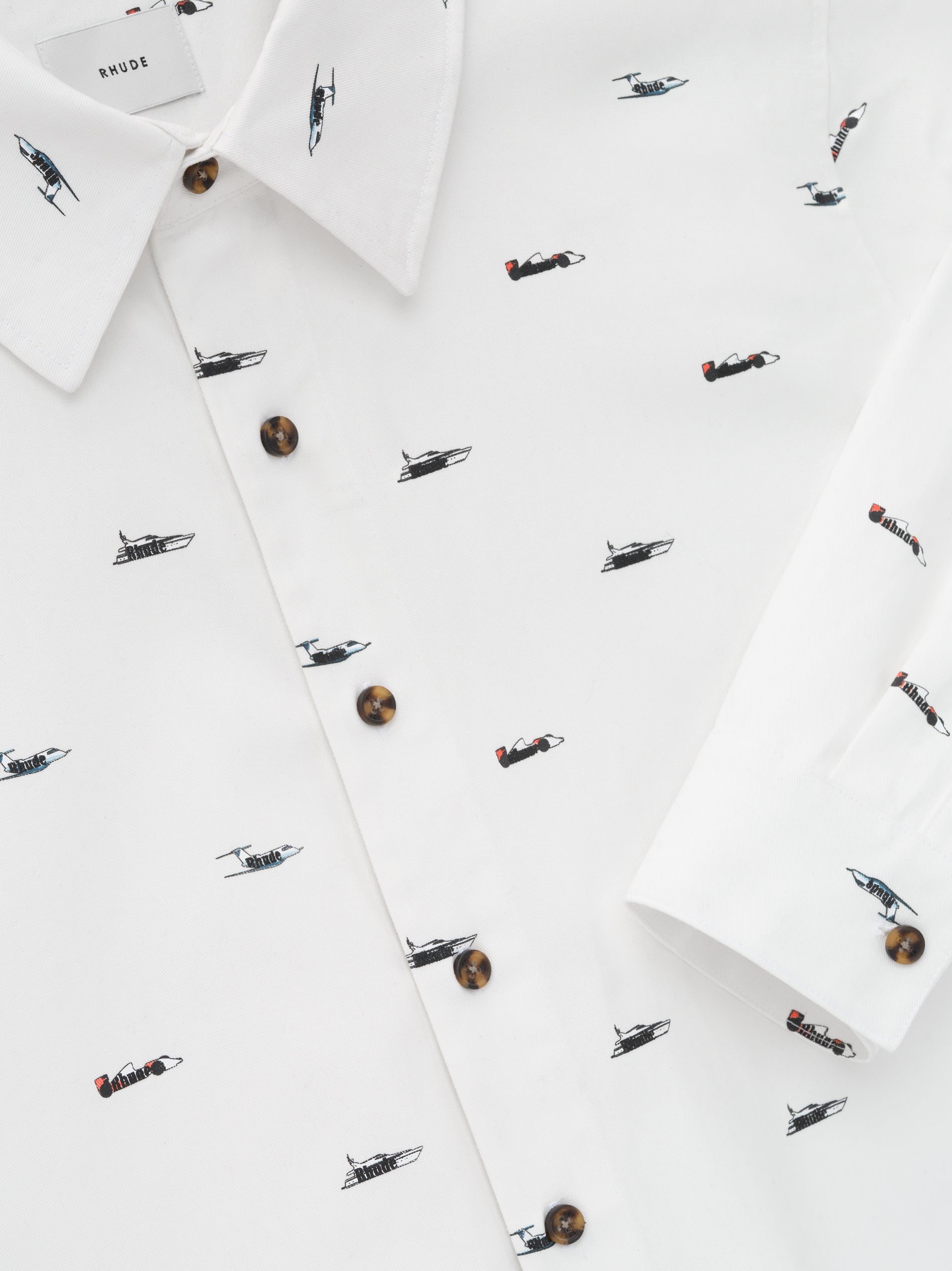 RHUDE CRUISE PATTERN DENIM OVERSHIRT - 3