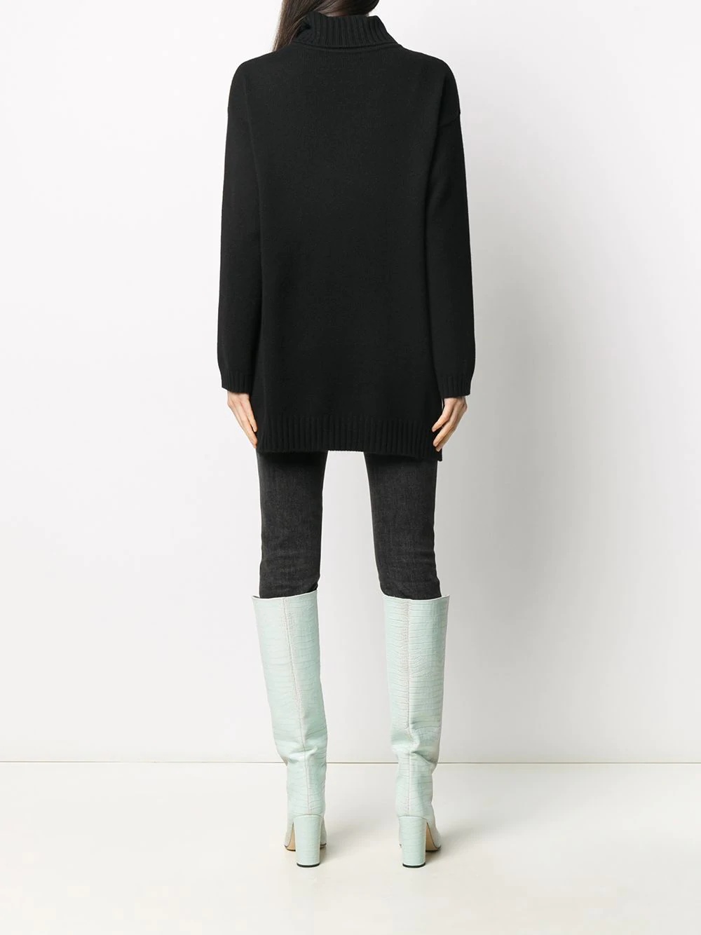 cashmere high-low hem jumper - 4