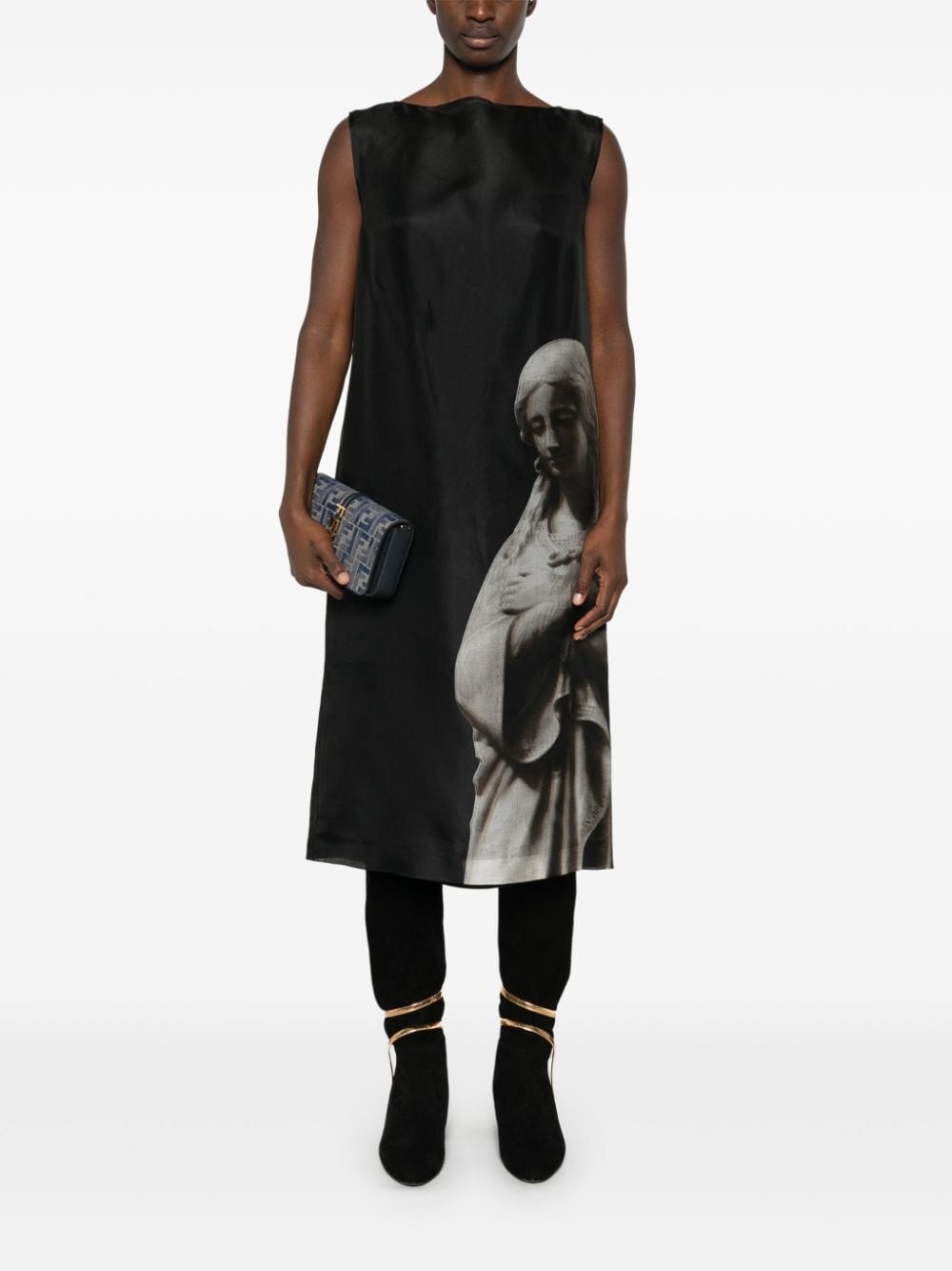 Roman statue-print midi dress - 2