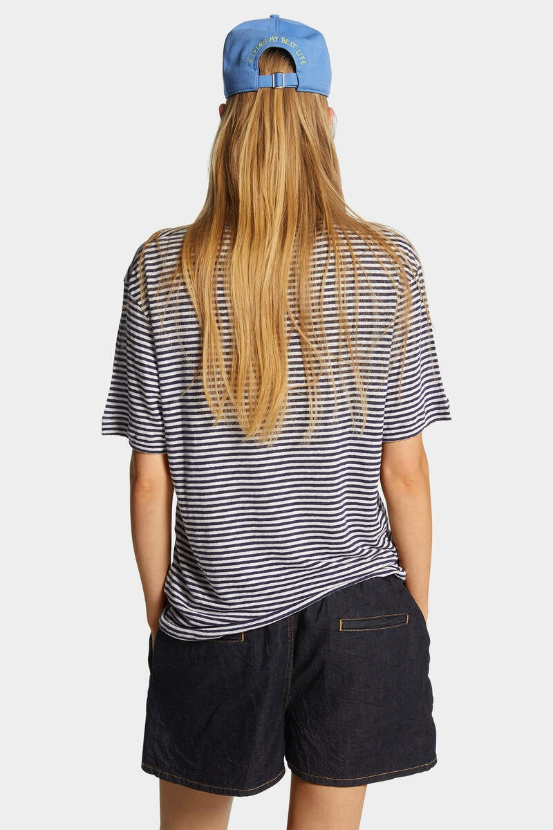SUMMER LOVERS BREEZY FIT STRIPED T-SHIRT 4