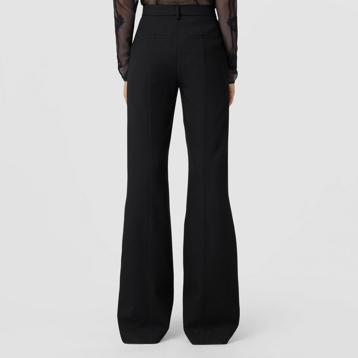 Embroidered Logo Wool Tailored Trousers - 3