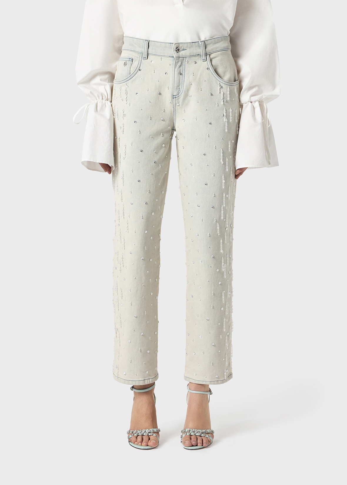 BOYFRIEND JEANS WITH EMBROIDERY BEADS - 3