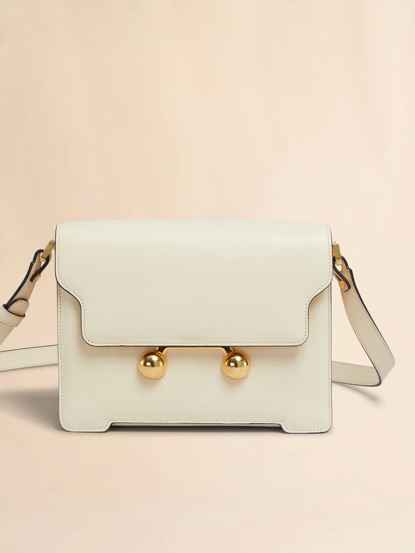 CREAM LEATHER TRUNKAROO MEDIUM SHOULDER BAG - 4
