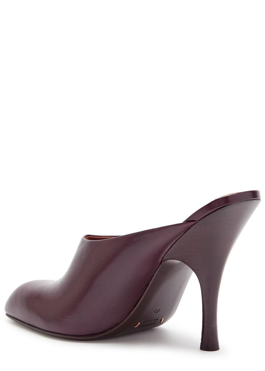 Khaite Colt 100 Glossed Leather Mules - 2