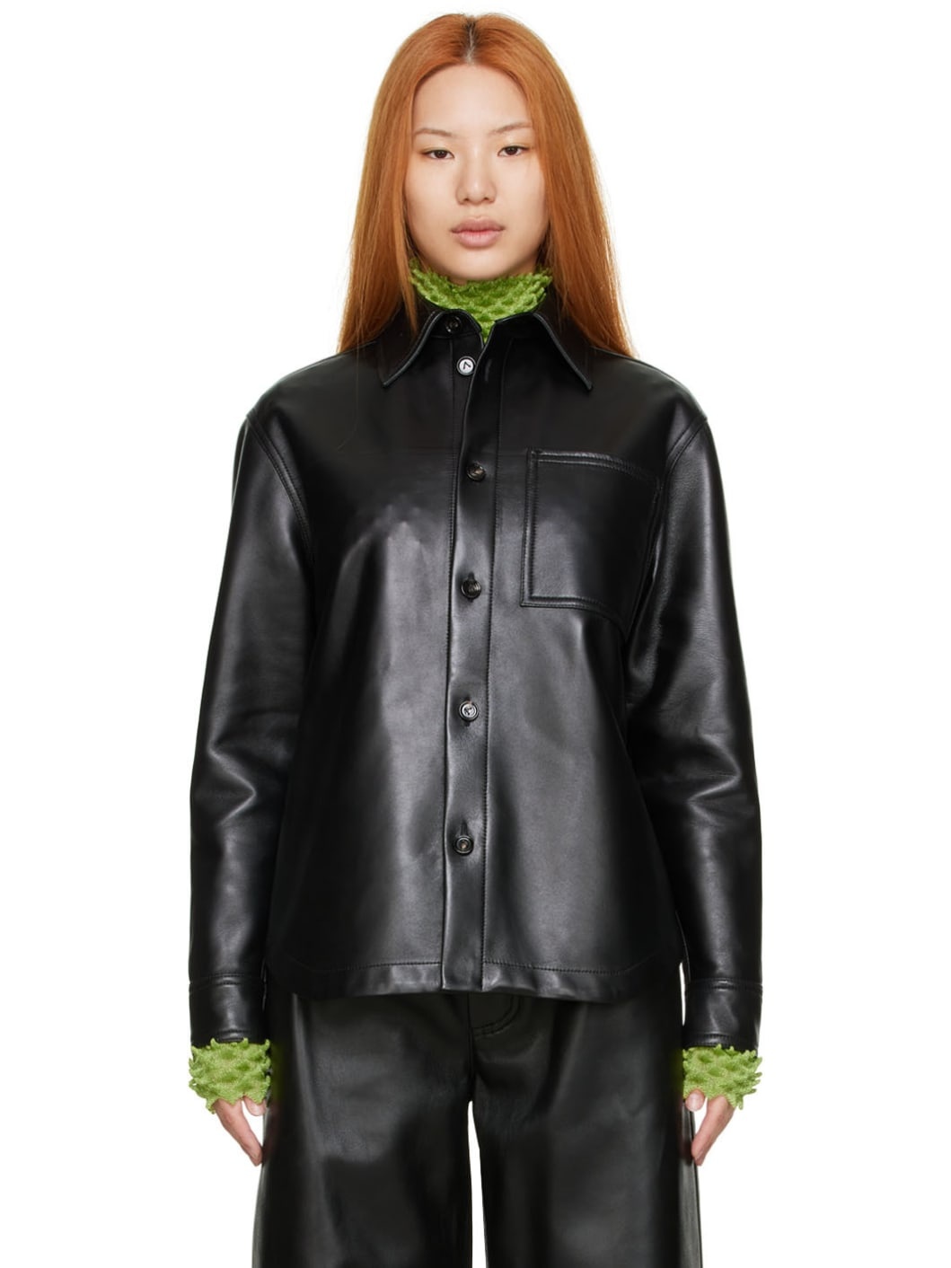 Black Leather Shirt - 1